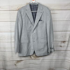 Stacy Adams Light Gray Single Two-Button Closure Suit Jacket Size 42R/36W